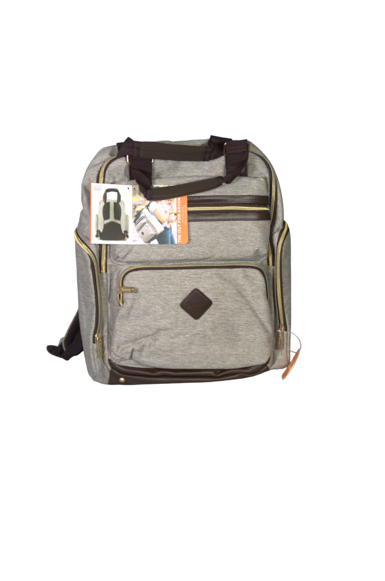 Ergobaby Out for Adventure Diaper Bag Khaki Brown Stork Exchange