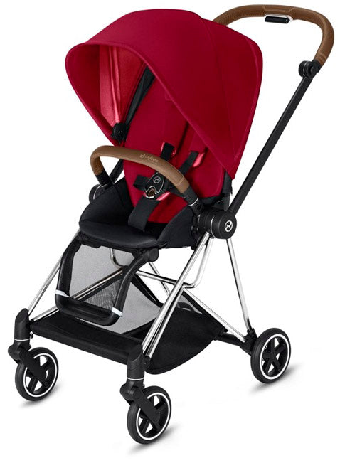 Cybex Mios 2 Complete Stroller - True Red/Chrome & Brown Frame