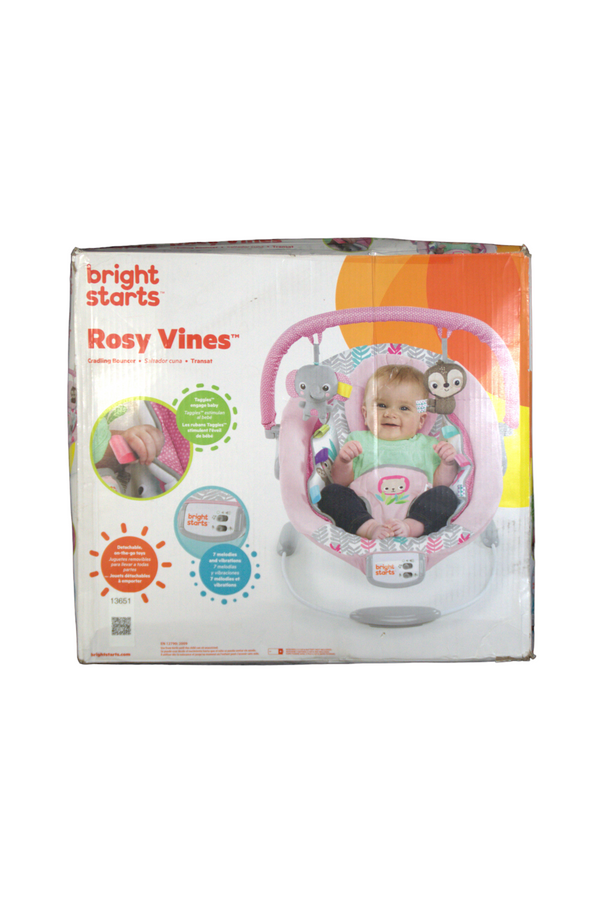 Bright Starts Comfy Bouncer - Rosy Vines - Open Box - 2