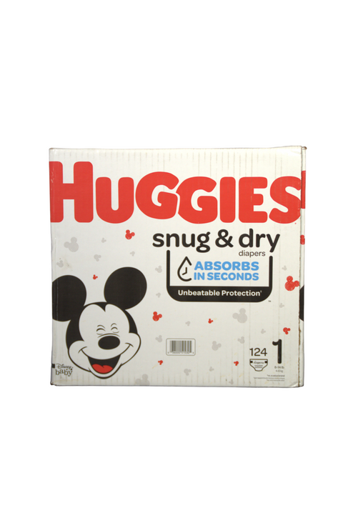 Huggies Snug & Dry Diapers - Size 1 - 124 Diapers - Open Box