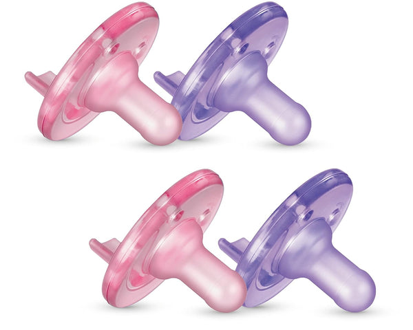 Philips Avent Soothie Pacifiers - Pink/Purple - 4 pack - 0-3 Months - Factory Sealed - 1