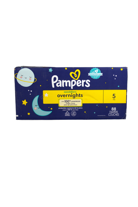 Pampers Swaddlers Overnights Diapers - Size 5 - 88 count - Factory Sealed