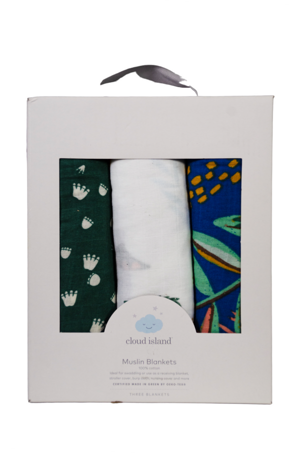 Cloud Island Muslin Swaddle Blanket - Dino-snore - Factory Sealed - 2