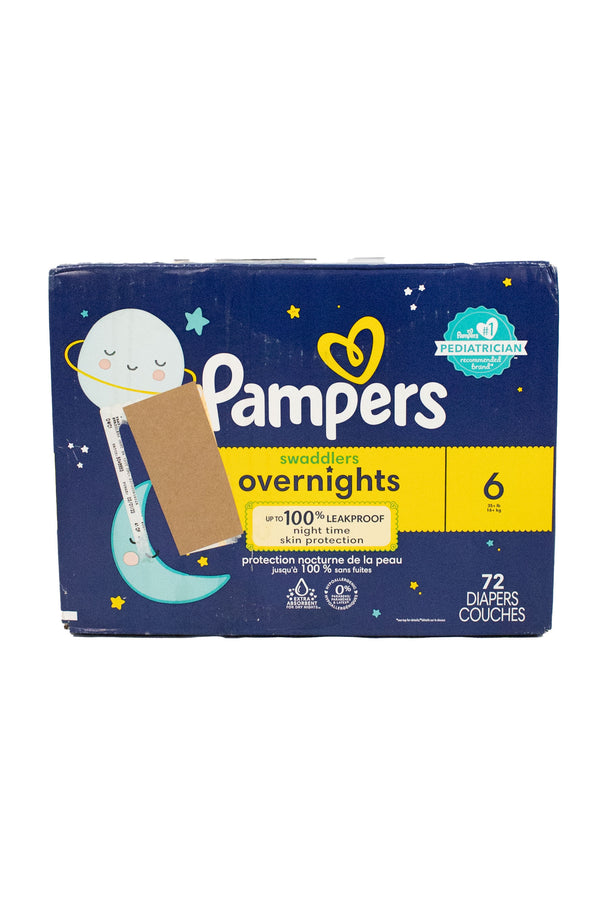 Pampers Swaddlers Overnights Diapers - Size 6 - 72 count - Factory Sealed - 1
