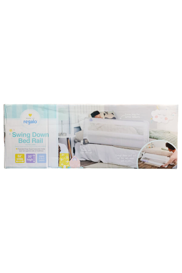 Regalo Extra Long Swing Down Bed Rail - White - 4