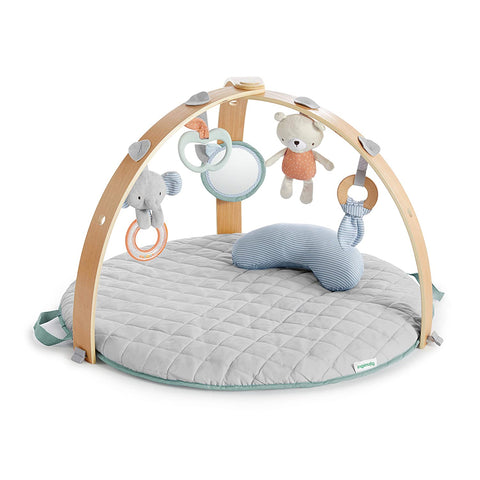 Ingenuity Cozy Spot Reversible Duvet Activity Gym & Play Mat with Wooden Bar - Loamy