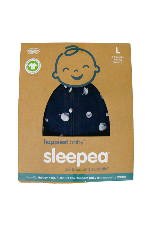 Happiest Baby Sleepea Swaddle - Midnight Planets - Large - Well Loved - 6