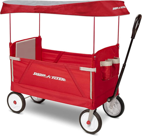 Radio Flyer 3-In-1 Off-Road EZ Fold Wagon With Canopy - Red