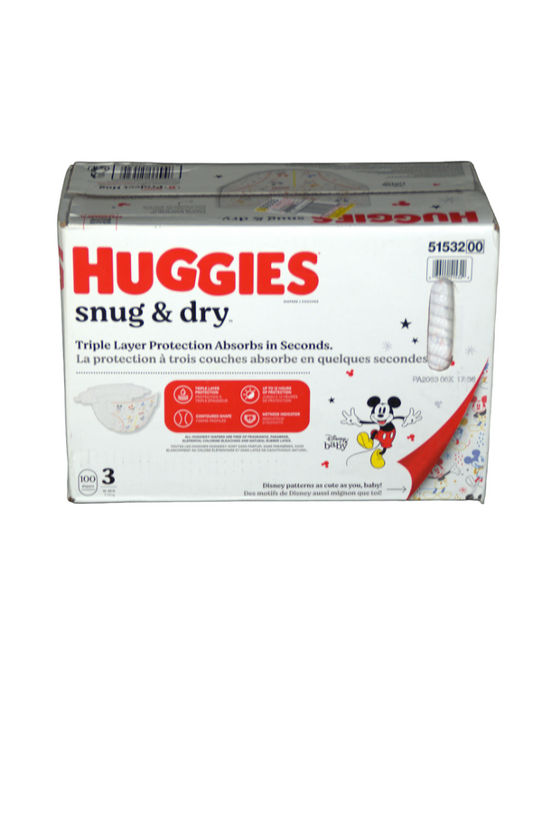 Huggies Snug & Dry Diapers - Size 3 - 100 Count - Open Box - 2