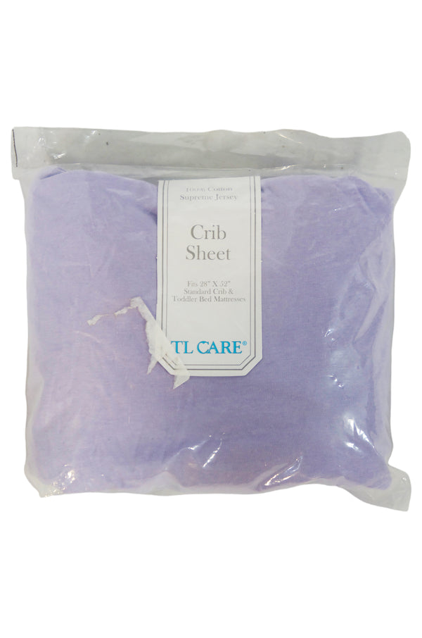 TL Care Crib Sheet - Jesery Cotton - Lavender  - Open Box - 2