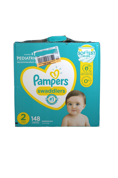Pampers Swaddlers - Size 2 - 148 Count - Factory Sealed