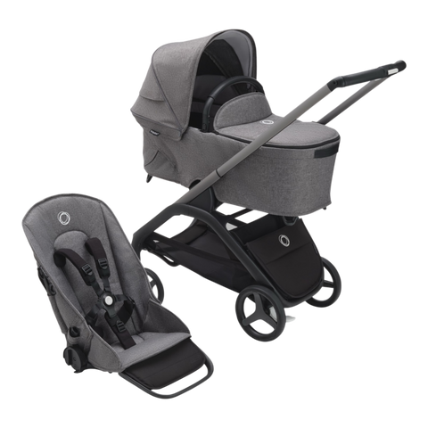 Buy grey-melange-with-graphite-frame Bugaboo Dragonfly Bassinet and Seat Stroller