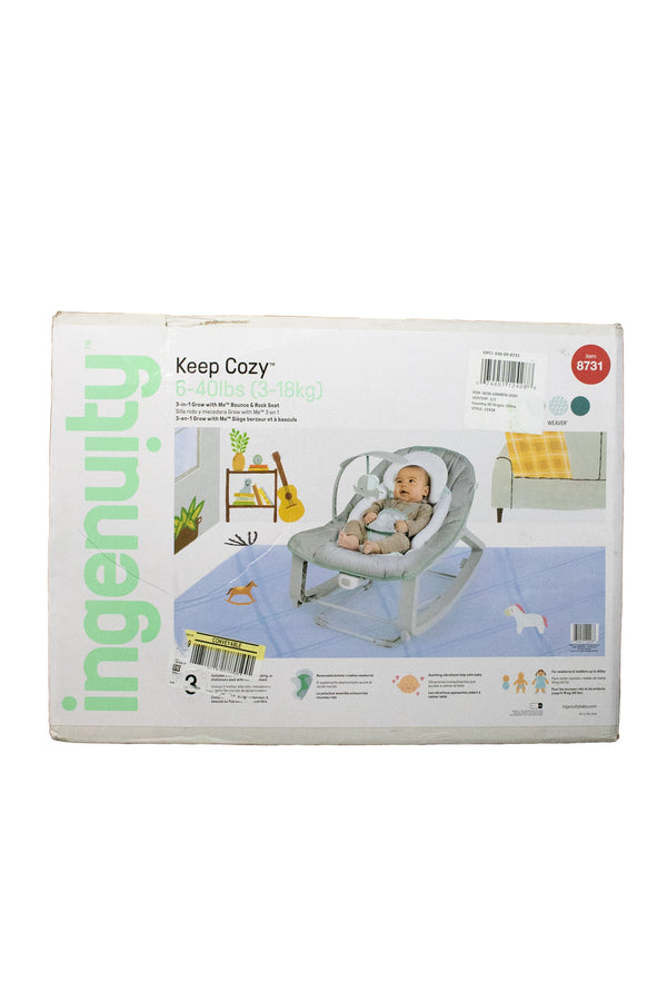 Ingenuity Keep Cozy 3-in-1 Grow with Me Bounce & Rock Seat - Weaver - Factory Sealed - 2