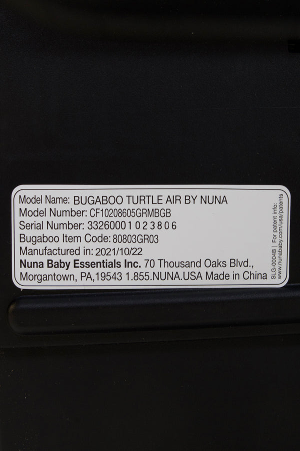 Bugaboo Turtle Air Infant Car Seat with Recline Base by Nuna - Grey Melange - 3