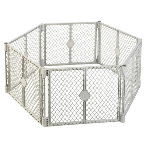 Toddleroo by North States Superyard Duo Extra-Wide Gate and Playard - Grey