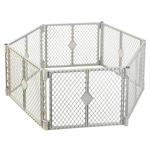 Toddleroo by North States Superyard Duo Extra-Wide Gate and Playard - Grey - 1