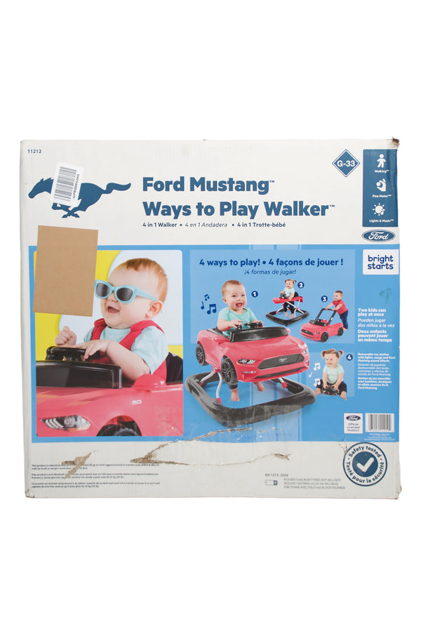 Bright Starts Ford Mustang Ways to Play Walker - Pink - Factory Sealed - 2