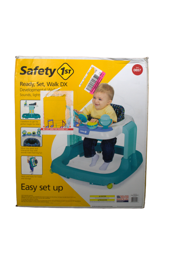 Safety 1st Ready Set Walk! DX Developmental Baby Walker - Pom Pom - Open Box - 2
