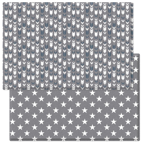 Baby Care Reversible Playmat - Grey Arrows and Stars