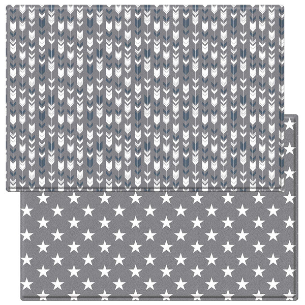 Baby Care Reversible Playmat - Grey Arrows and Stars - 1