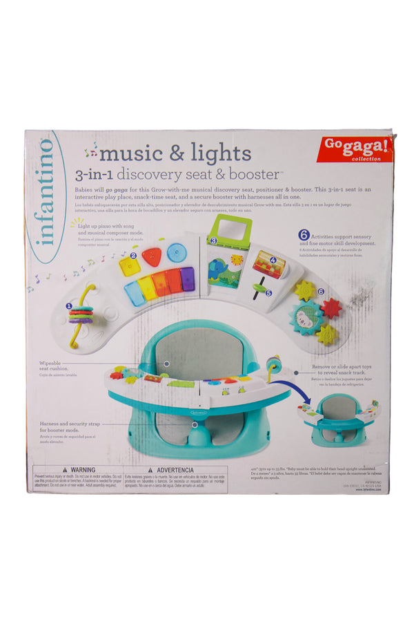 Infantino Music & Lights 3-in-1 Discovery Seat & Booster - Go Gaga Teal - Open Box - 4
