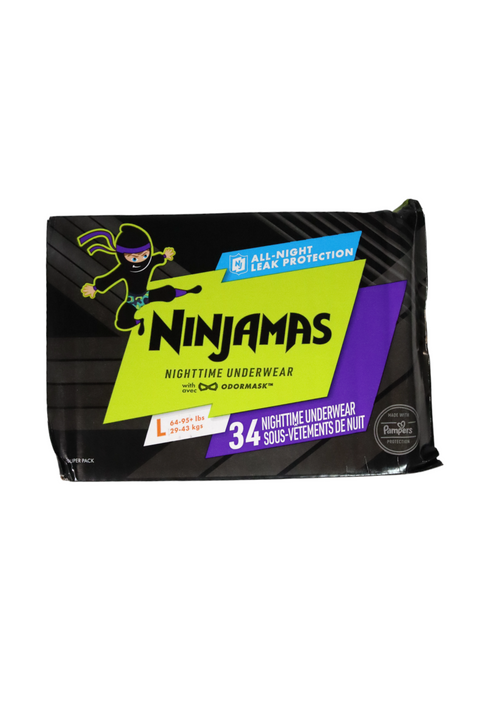 Pampers Ninjamas Nighttime Underwear - Boys Large - 34 Count - Factory Sealed