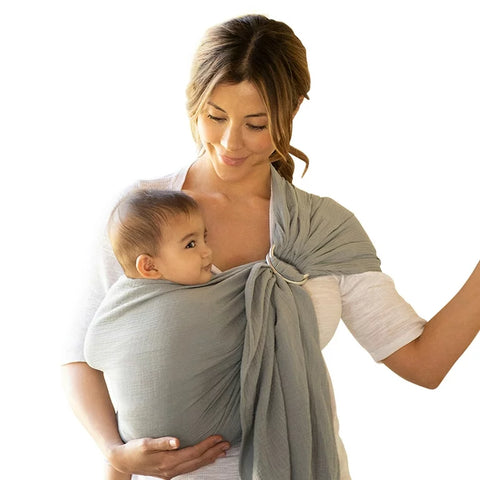 Moby Ring Sling Carrier  - Double Gauze - Pewter