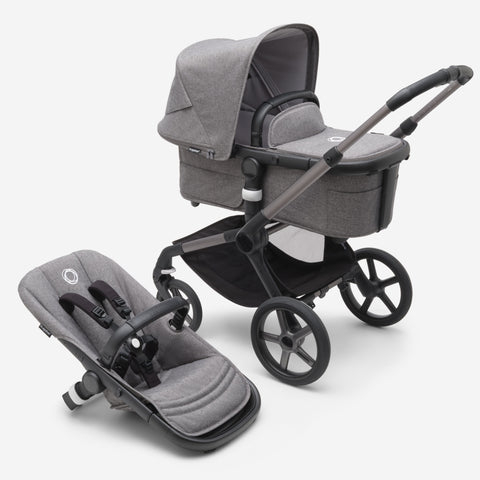 Bugaboo Fox 5 Complete Stroller - Graphite/Grey Melange-Grey Melange