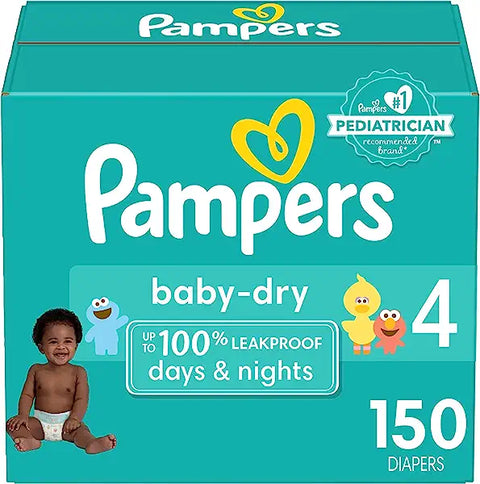 Pampers  Baby Dry Diapers - Size 4-150 Count - Open Box