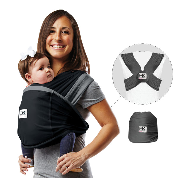 Baby K'tan Active Oasis Baby Carrier - Black/Grey - L - 9