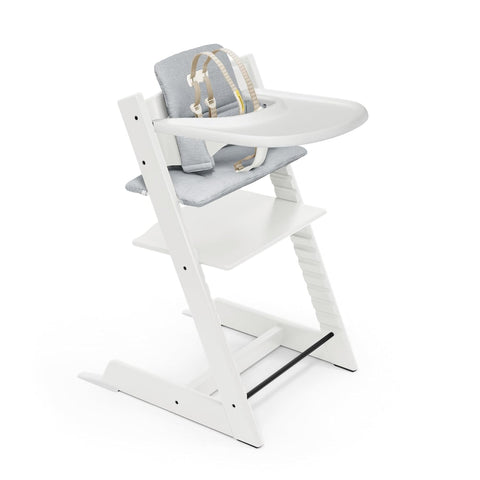 Stokke Tripp Trapp High Chair with Cushion and Tray - White/Nordic Blue