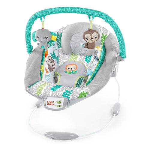 Bright Starts Baby Bouncer with Vibrating Infant Seat - Jungle Vines - Gently Used