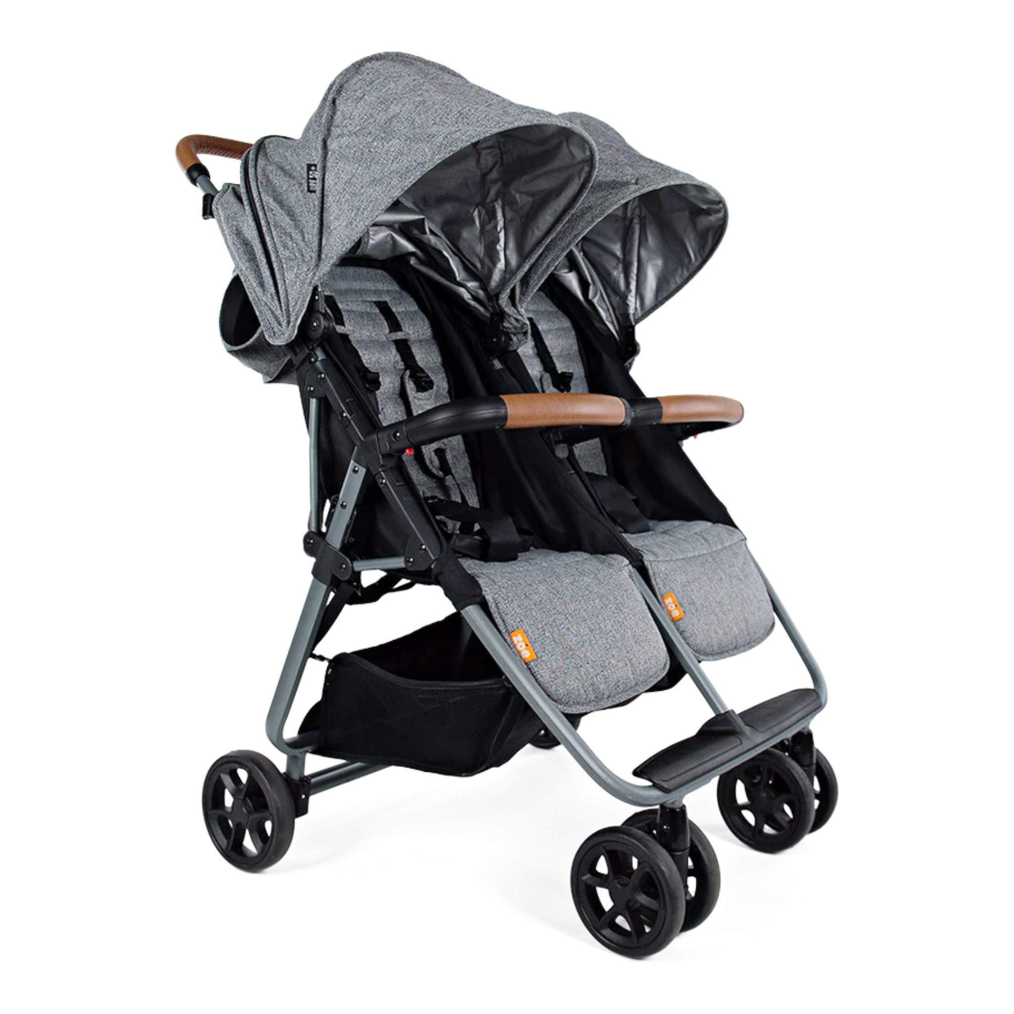 Zoe Twin: Lightweight Double Stroller Grey