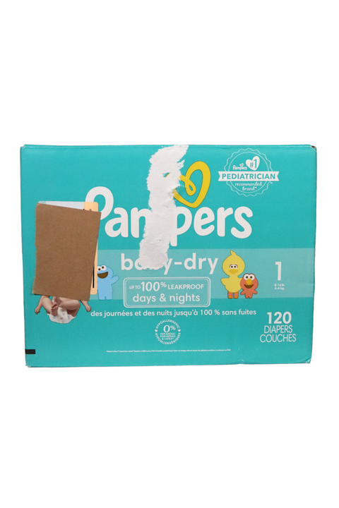 Pampers  Baby Dry Diapers - Size 1 - 120 Count - Factory Sealed