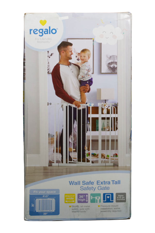 Regalo Wall Safe Extra Tall Safety Gate - White - 2