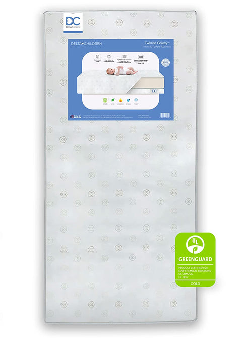 Delta Children Twinkle Galaxy Dual Sided Crib and Toddler Mattress - Original - Gently Used