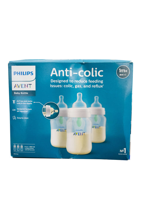 Philips Avent Anti-colic Baby Bottle with AirFree vent - Clear - 3 Pack - 9 oz - Open Box