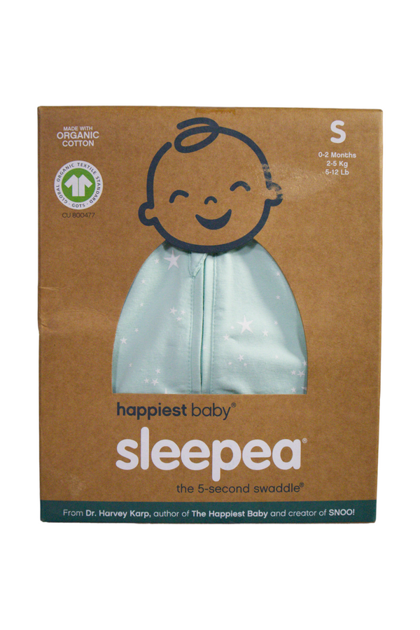Happiest Baby Sleepea Swaddle - Teal Stars - Small - Like New - 2