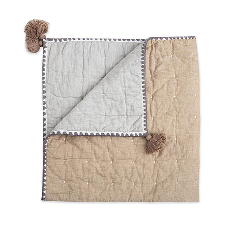 Crane Baby Quilted Baby Blanket - Ezra Copper