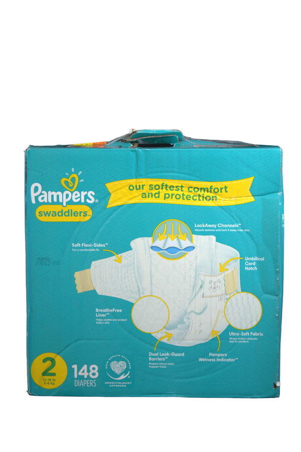 Pampers Swaddlers - Size 2 - 148 Count - Factory Sealed - 2