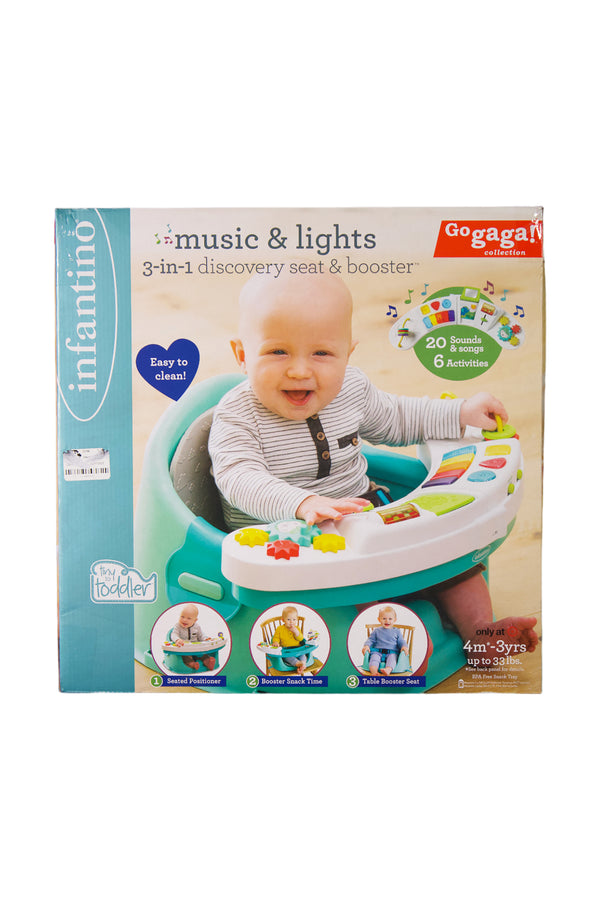 Infantino Music & Lights 3-in-1 Discovery Seat & Booster - Go Gaga Teal - Open Box - 3