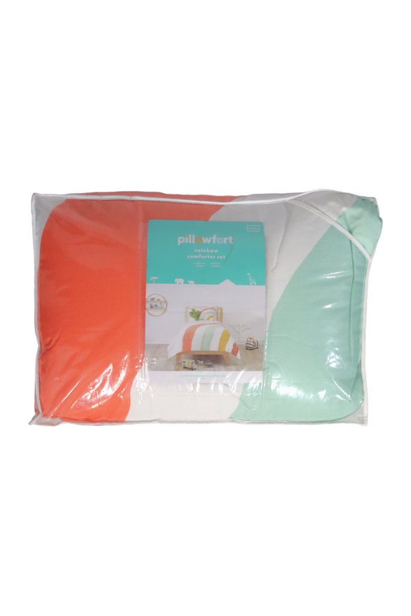 Pillowfort Kids' Comforter Set - Placed Rainbow - Twin - Open Box - 2