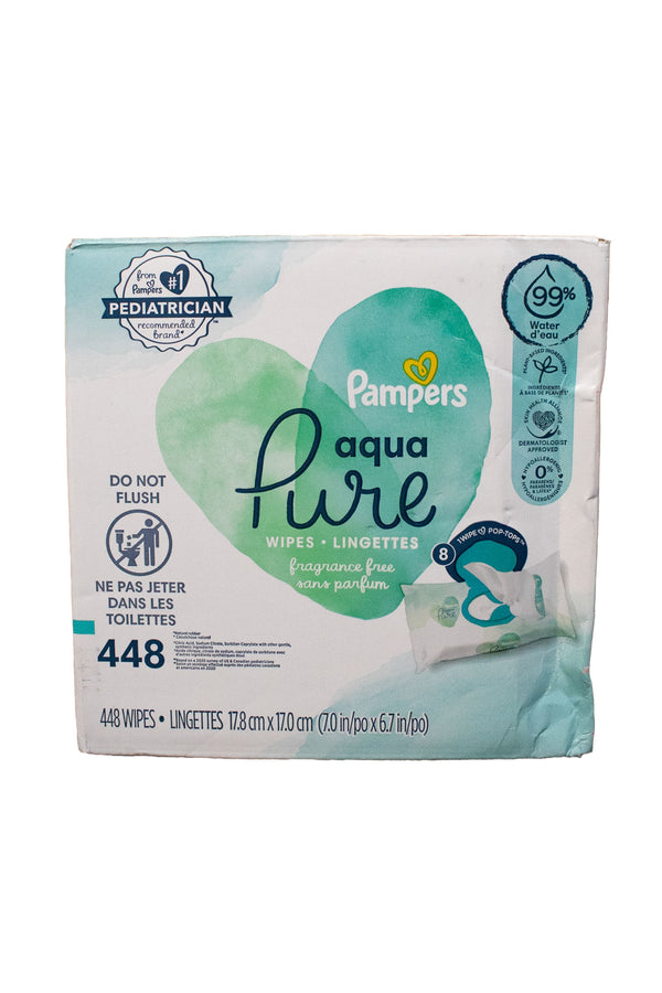 Pampers Aqua Pure Wipes - 448 Count - Factory Sealed - 1