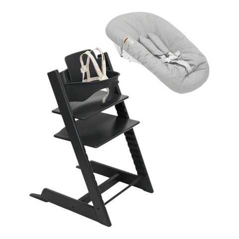 Buy grey-with-black-chair Stokke Tripp Trapp High Chair² and Newborn Set