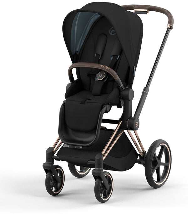 Cybex Priam 4 Stroller - Rosegold Frame/Deep Black Seat - 1