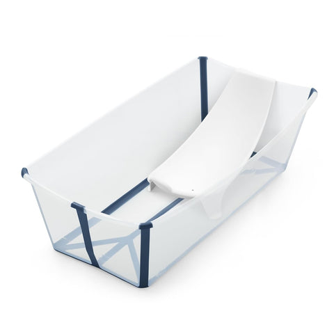Stokke Flexi Bath Tub X-Large Bundle  - Transparent Blue