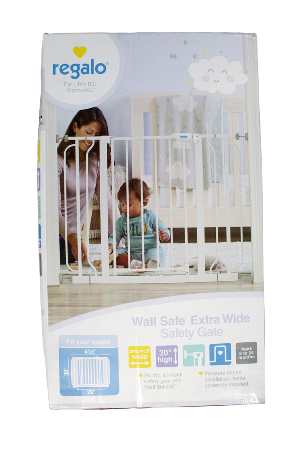 Regalo Wall Safe Extra Wide Safety Gate - White - 2