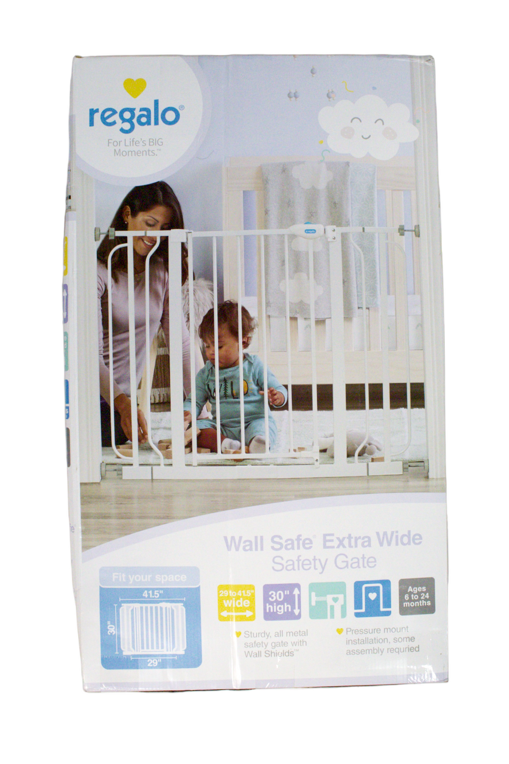 Regalo Wall Safe Extra Wide Safety Gate White Stork Exchange