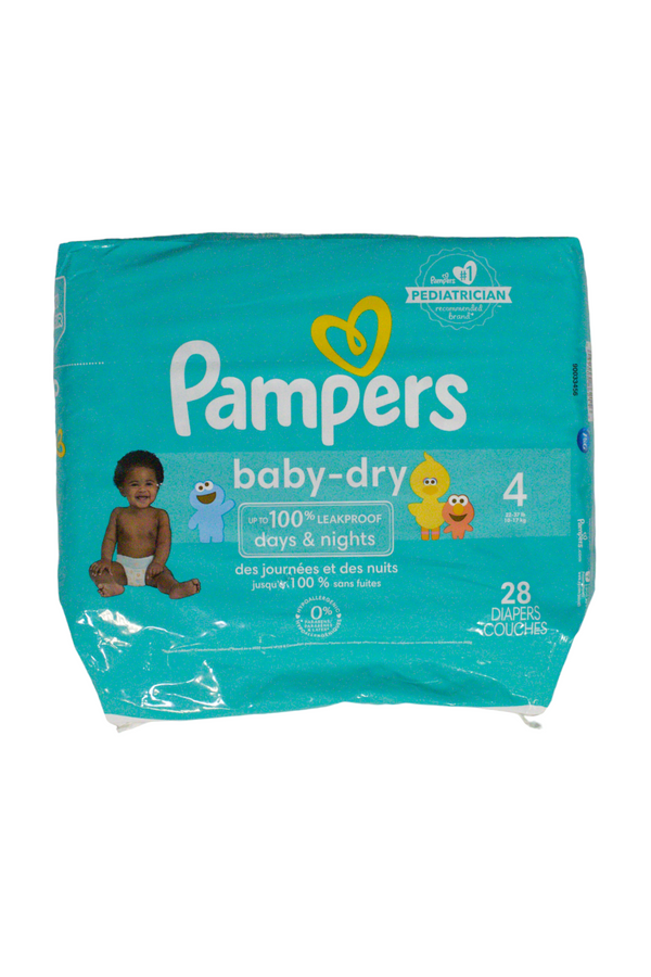 Pampers  Baby Dry Diapers - Size 4 - 28 Count - Factory Sealed - 1