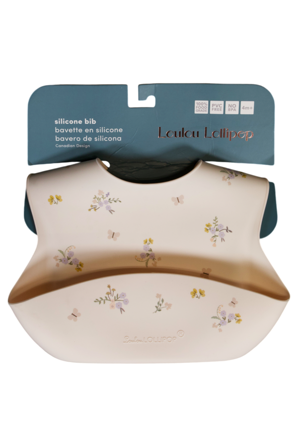 LouLou Lollipop Silicone Bib - Ditsy Floral - 2